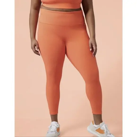 Athleta x Alicia Keys Elation Tight Ribbed Legging Jewel Orange 2X Pant Workout - Picture 1 of 6